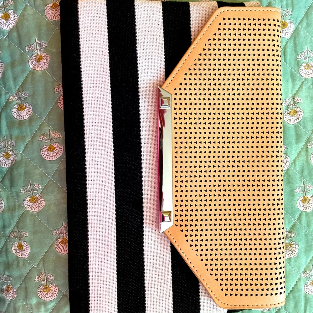 Excellent condition - Stella and Dot striped clutch with card inserts